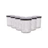 Argon Tableware 150ml Glass Jam Jars With Airtight Black Lids - Set Of 6 Empty Screw Top Kitchen Storage Preserving Jar