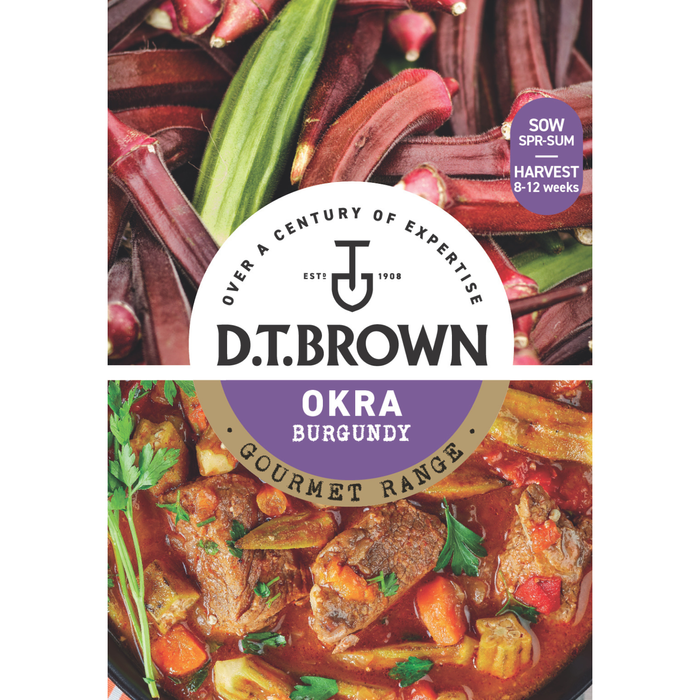 D.T. Brown Okra Burgundy Vegetable Seeds