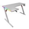 MIUZ White 140cm Large Gaming Desk RGB Carbon Fiber Finish Desktop PC Table