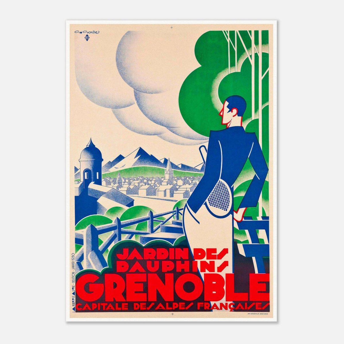Galrie Stunning Grenoble Vintage Travel Poster French Alps Charm