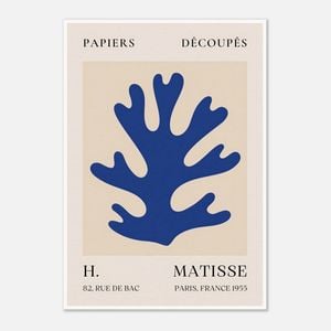 Galrie Papiers Découpés Blue H. Matisse Print (1955) Elegant for your Home, Poster Only, A4 21 x 30cm (8 x 12inch)