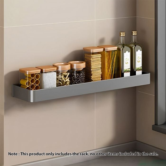 Soga 42cm Black Wall-mounted Rectangular Kitchen Spice Storage