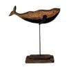 Timber Wood 31cm Whale w/ Stand Home Decorative Statue Figurine Large Brown