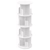 Advwin 4-Tier Rotating Bookshelf 360° Spin Book Organizer Corner Storage Rack Display Unit, White, 40×40x126cm