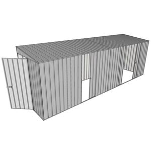 Build-a-Shed 1.5 x 6 x 2m Single and Double Sliding Side Door Skillion Shed - Zinc