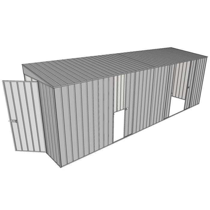 Build-a-Shed 1.5 x 6 x 2m Single and Double Sliding Side Door Skillion Shed - Zinc