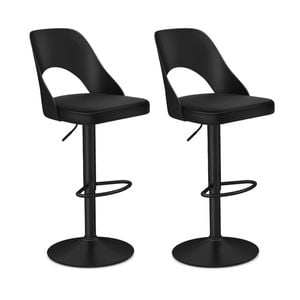 Costway 2PCS Bar Stools Ergonomic Counter Height Swivel Chairs Black
