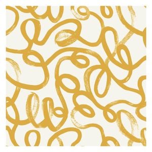 Squiggle Yellow/White Wallpaper  53cm x 10.05m
