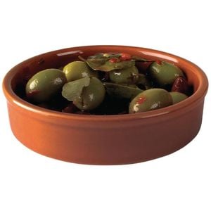 Olympia Tapas Dishes Rustic Mediterranean Stoneware Terracotta Round 134mm 6 Pack Commercial Tableware