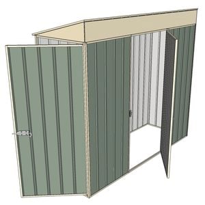 Build-a-Shed 0.8 x 2.3 x 2m Skillion Dual Hinged Door Shed - Green