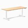 Desky Dual Bamboo Sit Stand Desk White Frame 180cm
