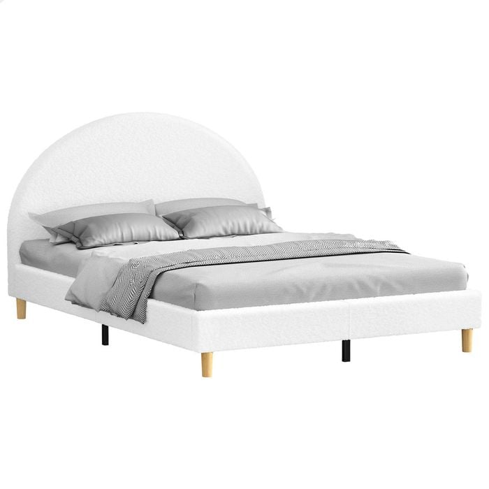 ALFORDSON Bed Frame Arched Base White King