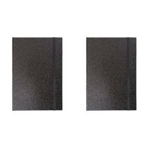 2x Lvd 21cm Notebook A5 Journal Writing Paper Stationery 80 Pages Glitter Black