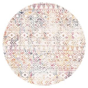 The Rug Connection Jaya 456 Off White 150x150cm - Small Round Coastal Pet Friendly Indoor Rug