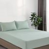 CleverPolly Vintage Washed Microfibre Fitted Sheet Set with Matching Pillowcases (Sage, Single)