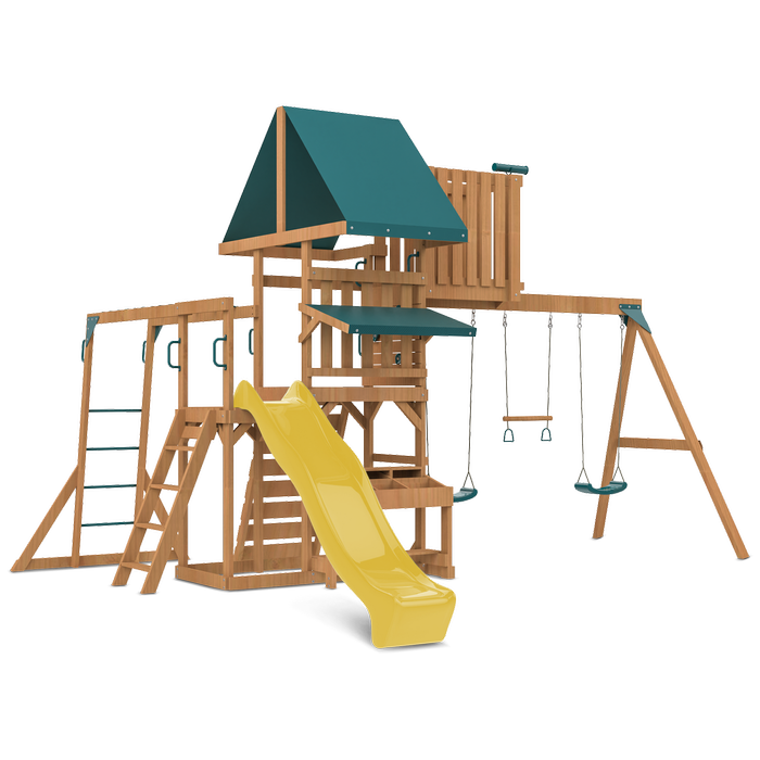 Lifespan Kids Walton Swing Set Cubby Play Centre With 2.2m Yellow Slide