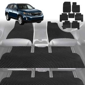 6D Diamond Car Floor Mats for Kia Sorento 2009-2015-Ultimate Set-Black-Outback GT