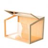 BingoPaw Wooden Hamster Cage Tempered Glass Habitat with LED Light 60x40x40cm