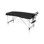 YES4HOMES 2 Fold Portable Aluminium Massage Table Massage Bed Beauty Therapy Black