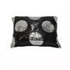 Sequined Black Silver Breakfast Filled Cushion 30 x 40 cm