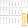 Rowdy Crowd Champagne Flutes Catering 24 Pack 285ml - Unbreakable Tritan Plastic Stemless Dishwasher Safe