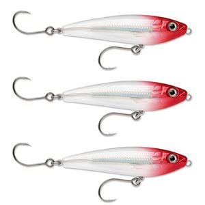 3x Rapala 9cm Saltwater X Rap SubWalk Walk the Dog Bait Fish Lures - Red Ghost