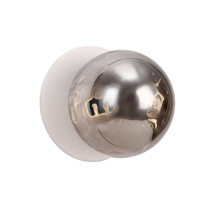 Lexi Lighting Odessa Molten Ripple Glass Led Wall Light With White Base - Warm White/large