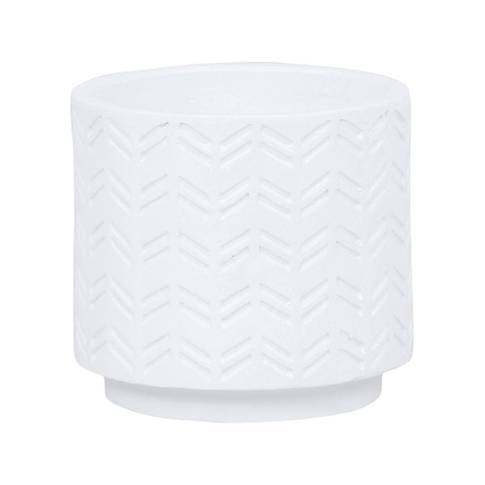 18 x 17cm White Dash Ceramic Pot - 180mm