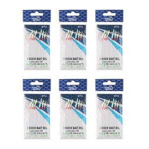 6x 2PK Jarvis Walker 3 Hook Bait Rigs 12lb Main Line & 9lb Branch Line- Size 10