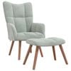 vidaXL Relaxing Chair with a Stool Light Grey Velvet Kitchen Seat Footrest