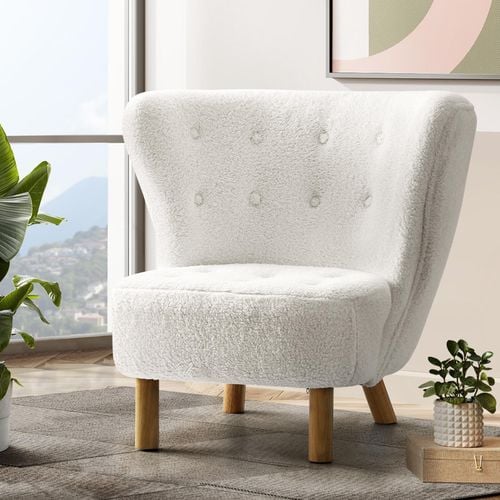 Artiss Armchair Boucle White Felista Bunnings Australia