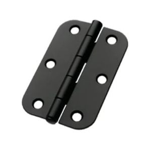 Lane 90 x 60 x 1.6mm Black Matte Loose Pin Radius Butt Hinge - 2 Pack