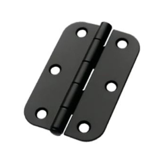 Lane 90 x 60 x 1.6mm Black Matte Loose Pin Radius Butt Hinge - 2 Pack