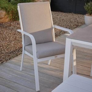 Mimosa White Aluminium Cordoba Hi-Back Dining Chair