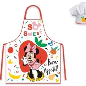 Disney Minnie Mouse Bon Appetit Kids Apron And Chef's Hat Set
