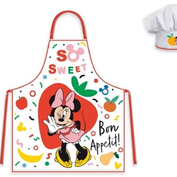 Disney Minnie Mouse Bon Appetit Kids Apron And Chef's Hat Set