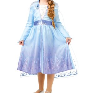 Elsa Costume Frozen 2 Girls Halloween Fancy Dress Cape Snowflake Blue