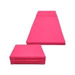 2 x Folding Yoga Pink Mat - Gymnastics Floor Exercise Gym Mat - 180cm*60cm*5cm