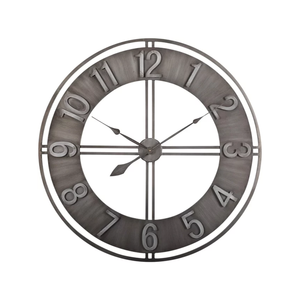 Salesbay 60cm Round Mute Wall Clock Metal Iron Vintage French Provincial Antique