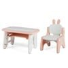 Costway Kids Activity Table & Chair Set Art Play Desk Chair Pink