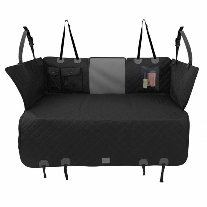 P&P Black And Grey Pet Car Seat Extender With Foldable Hammock Design