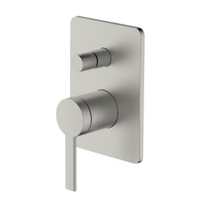 Greens Brushed Nickel Penny Shower / Bath Mixer With Diverter