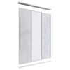 Lugna 2400 x 1800mm Clear Anodised 2 Mirror 1 Melamine Wardrobe Triple Sliding Doors