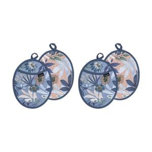 2x 2pc Ladelle Mossman Oval Pot Holder Set Cookware Floral Blue/blush