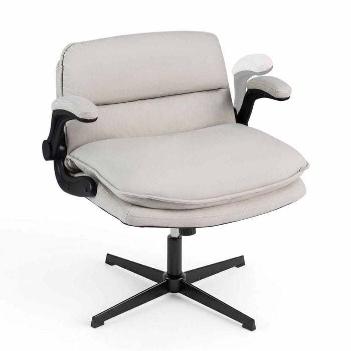 Costway Criss Cross Chair Flip up Arms Office Adjustable Swivel Vanity