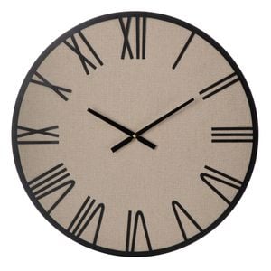 Amalfi Cologne Wall Clock Black & Linen 60x4cm