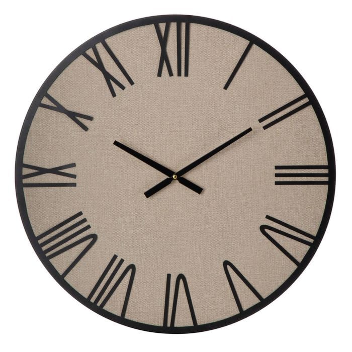 Amalfi Cologne Wall Clock Black & Linen 60x4cm