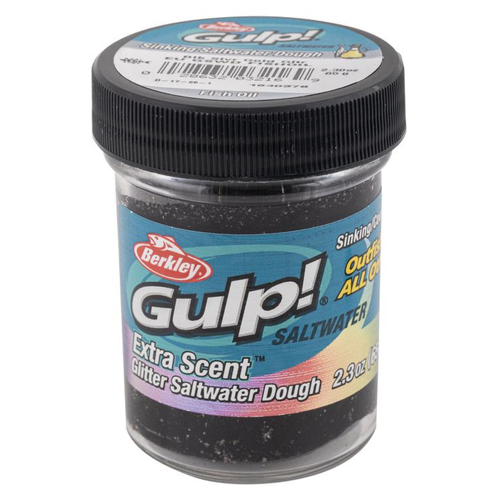 Berkley Gulp Saltwater Paste Dough Fishing Bait Fish Oil Black Silver Gold Glitter
