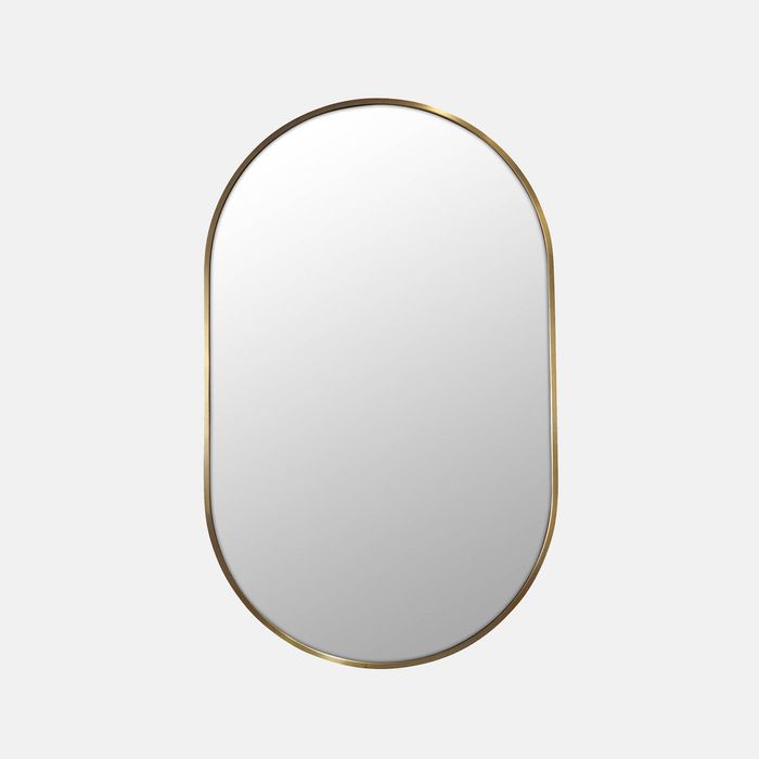 Future Glass Inara Pill Mirror - 900 x 560mm - Satin Brass