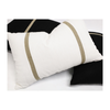 Rectangular Artisian Linen Cushion With Gold Braid 60X40CM
